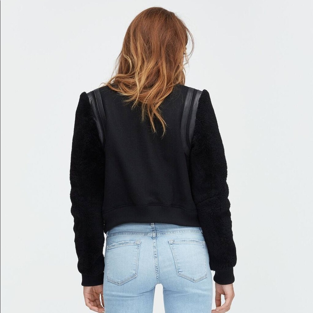 🔖 S UGG Wool Leather Sherpa Varsity Bomber Jacket - Picture 4 of 13
